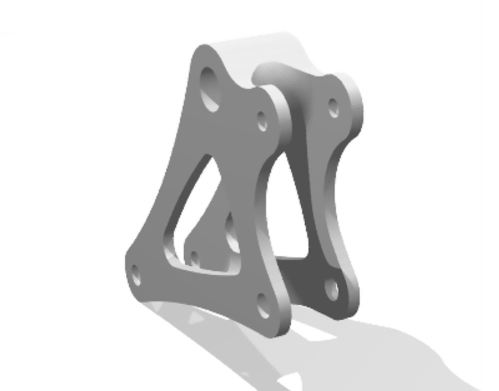 Render of bellcrank to be produced with Xometry Render of bellcrank to be produced with Xometry