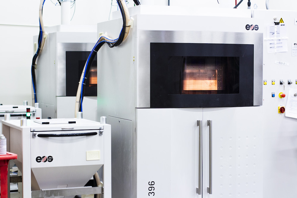 An industrial selective laser sintering (SLS) 3D printer from EOS costs hundreds of thousands of dollars