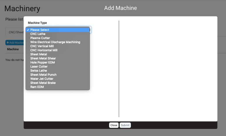 Add CNC and Sheet Metal Machines