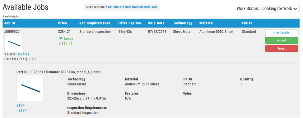 Xometry partner job portal
