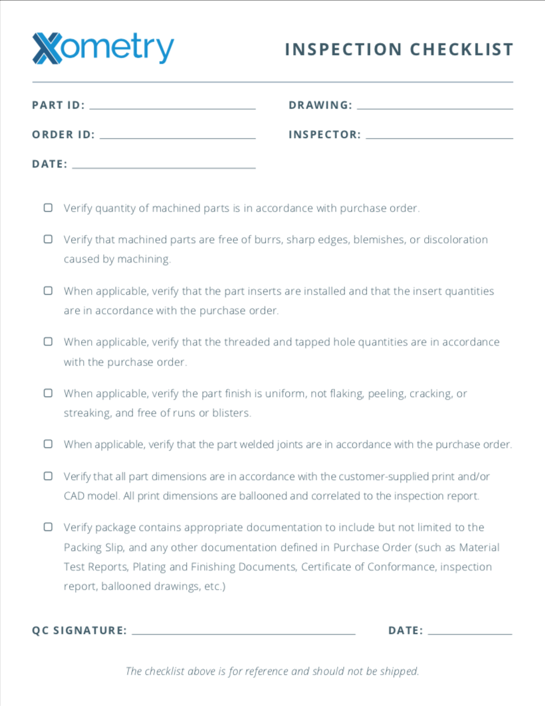 inspection check list