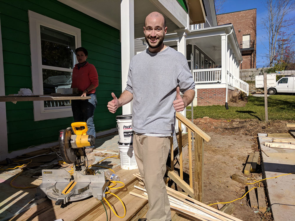 Xometry employee volunteering for Habitat for Humanity, Durham, N.C. Xometry employee volunteering for Habitat for Humanity, Durham, N.C.