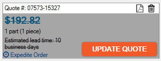 Xometry Instant Quoting Engine Add-In for Autodesk Inventor - Update Quote Button