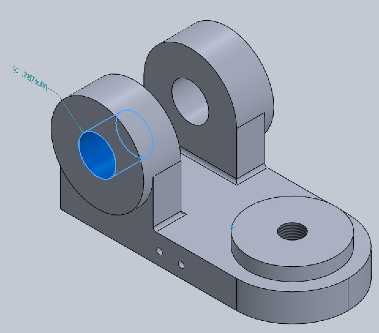 Xometry Instant Quoting Engine Add-In for SOLIDWORKS - Simple Bracket Model with Tolerances Applied