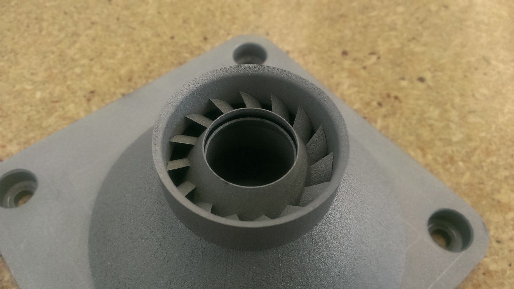 Close up of the fins and internal channels.