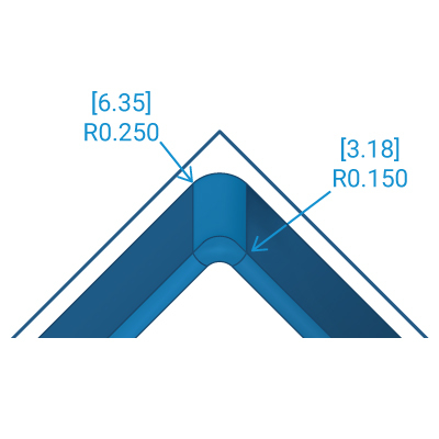 Rounded Internal Corners ≤ 3:1 Rounded Internal Corners ≤ 3:1