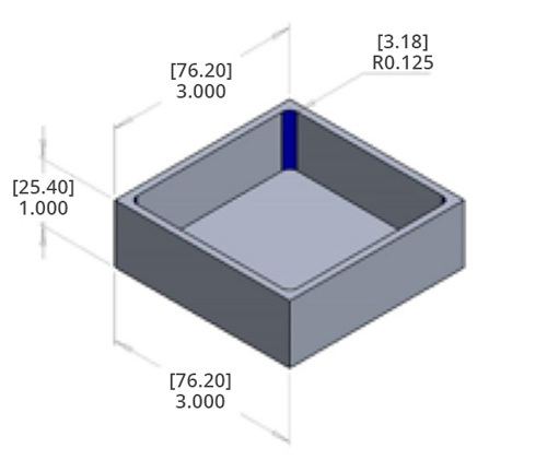 Adequate interior radius shown on CAD model