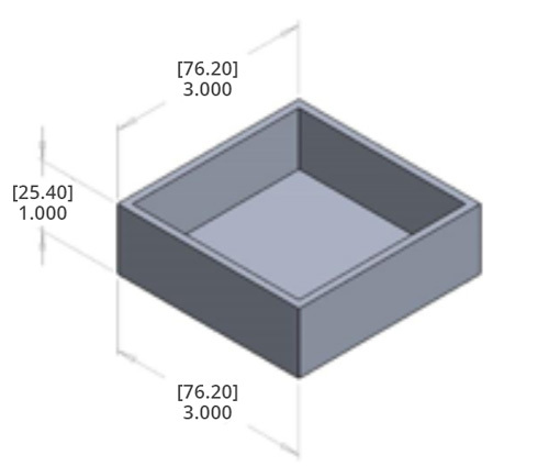 Sharp internal corner shown on CAD model