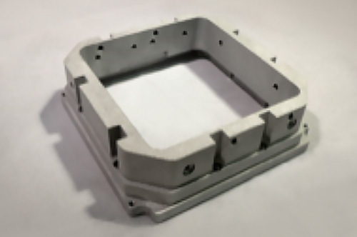 CNC part finished with bead blasting