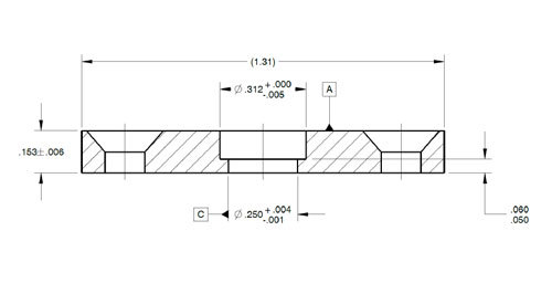 A part with non-standard tolerances