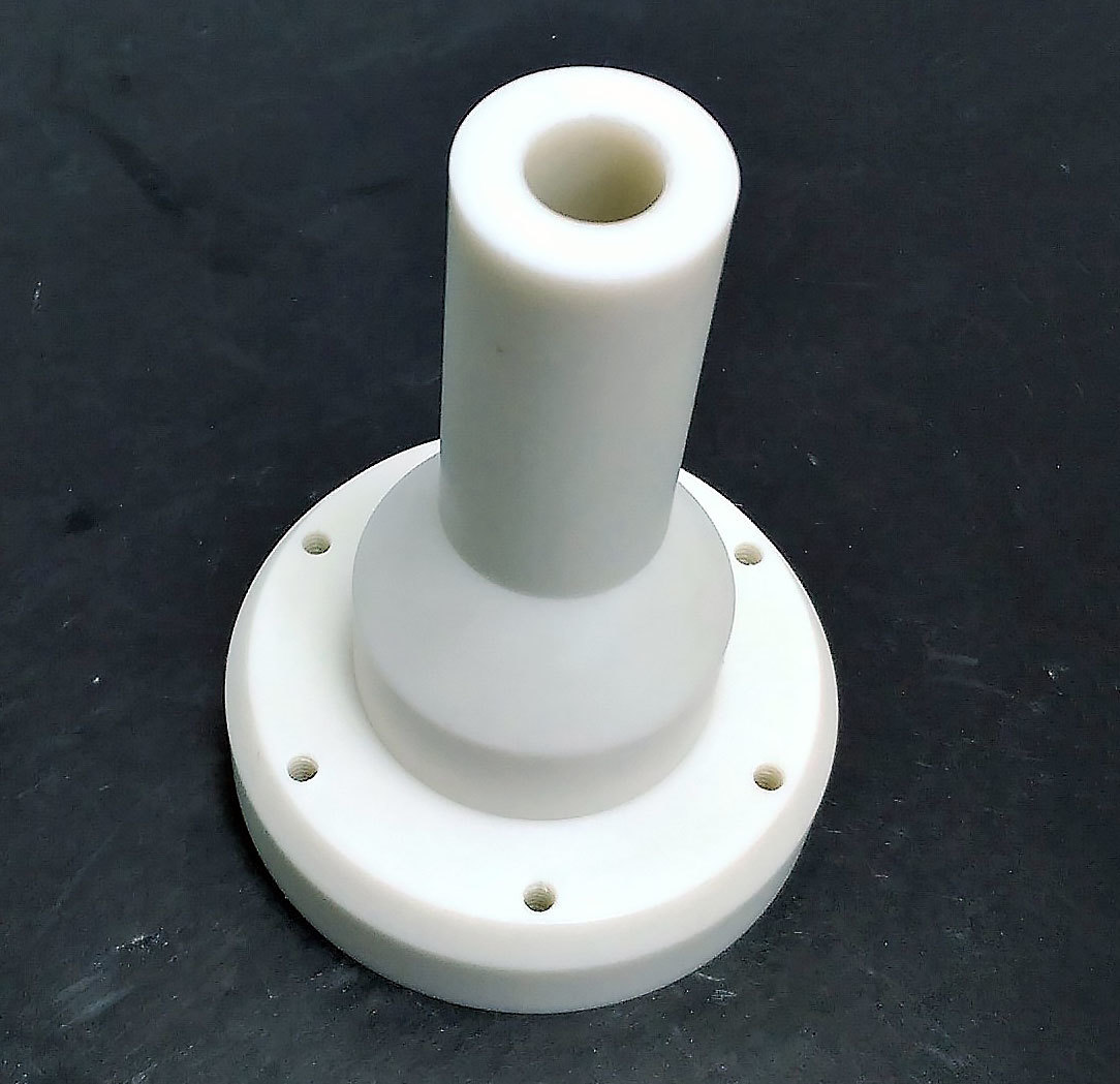 White CNC Machined part made of plastic