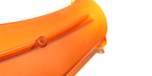 A part printed with Carbon DLS, which allows for continuous 3D printing and results in stronger isotropic properties